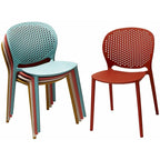 Chaises d'appoint de salle à manger sans accoudoirs empilables, moulées, mates, pour patio, intérieur, extérieur, cuisine, chambre à coucher, lot de 2