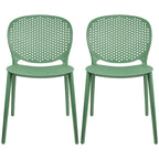 Chaises d'appoint de salle à manger sans accoudoirs empilables, moulées, mates, pour patio, intérieur, extérieur, cuisine, chambre à coucher, lot de 2