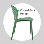 Chaises d'appoint de salle à manger sans accoudoirs empilables, moulées, mates, pour patio, intérieur, extérieur, cuisine, chambre à coucher, lot de 2