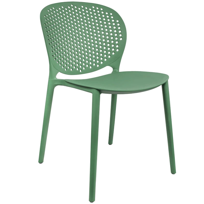 Chaises d'appoint de salle à manger sans accoudoirs empilables, moulées, mates, pour patio, intérieur, extérieur, cuisine, chambre à coucher, lot de 2