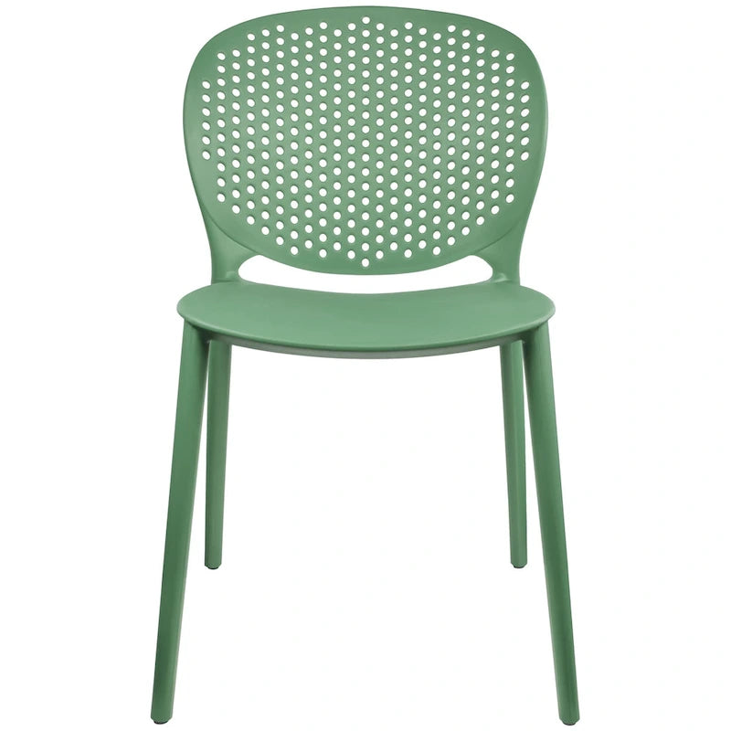 Chaises d'appoint de salle à manger sans accoudoirs empilables, moulées, mates, pour patio, intérieur, extérieur, cuisine, chambre à coucher, lot de 2