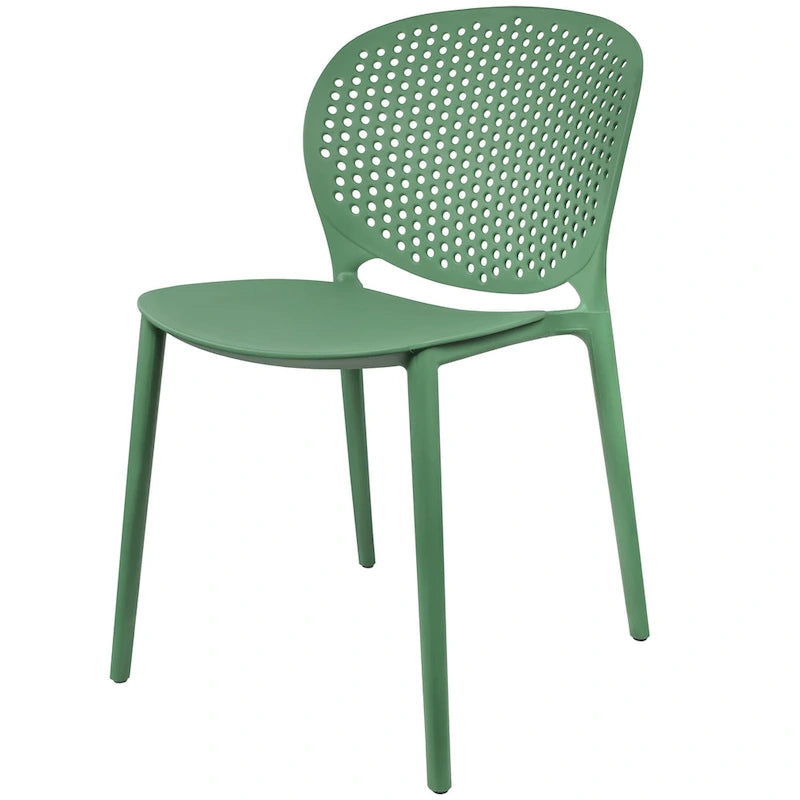 Chaises d'appoint de salle à manger sans accoudoirs empilables, moulées, mates, pour patio, intérieur, extérieur, cuisine, chambre à coucher, lot de 2