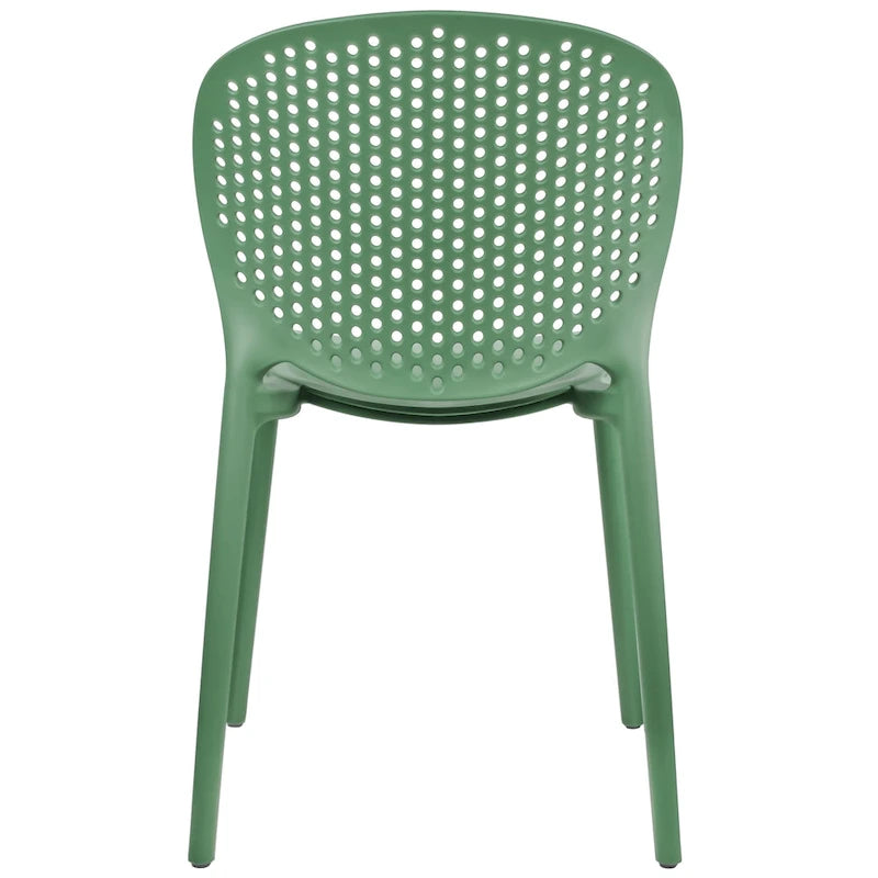 Chaises d'appoint de salle à manger sans accoudoirs empilables, moulées, mates, pour patio, intérieur, extérieur, cuisine, chambre à coucher, lot de 2