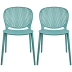 Chaises d'appoint de salle à manger sans accoudoirs empilables, moulées, mates, pour patio, intérieur, extérieur, cuisine, chambre à coucher, lot de 2