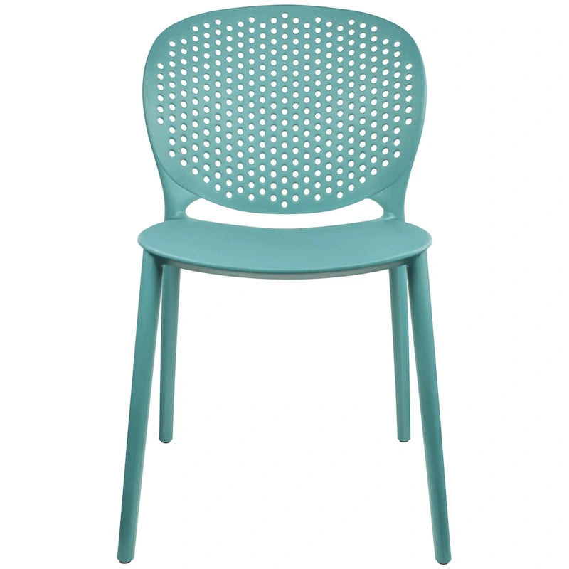 Chaises d'appoint de salle à manger sans accoudoirs empilables, moulées, mates, pour patio, intérieur, extérieur, cuisine, chambre à coucher, lot de 2