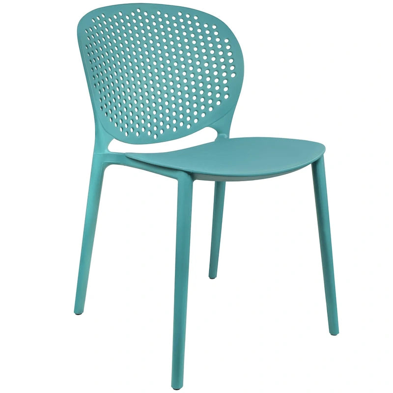 Chaises d'appoint de salle à manger sans accoudoirs empilables, moulées, mates, pour patio, intérieur, extérieur, cuisine, chambre à coucher, lot de 2