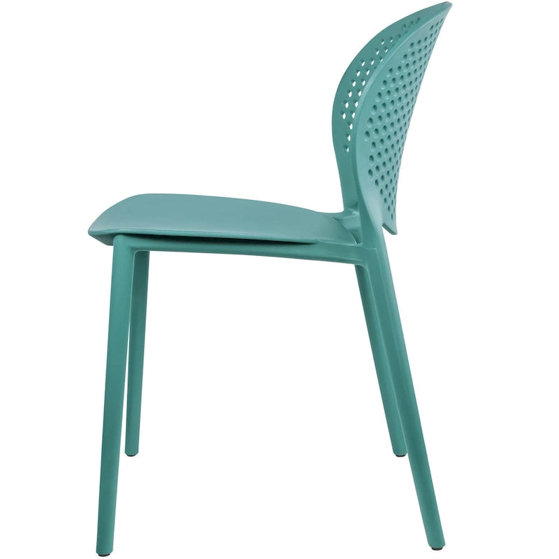 Chaises d'appoint de salle à manger sans accoudoirs empilables, moulées, mates, pour patio, intérieur, extérieur, cuisine, chambre à coucher, lot de 2