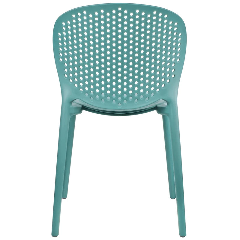 Chaises d'appoint de salle à manger sans accoudoirs empilables, moulées, mates, pour patio, intérieur, extérieur, cuisine, chambre à coucher, lot de 2