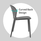 Chaises d'appoint de salle à manger sans accoudoirs empilables, moulées, mates, pour patio, intérieur, extérieur, cuisine, chambre à coucher, lot de 2