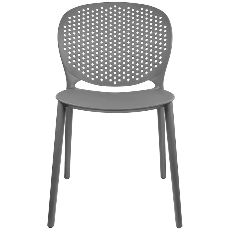 Chaises d'appoint de salle à manger sans accoudoirs empilables, moulées, mates, pour patio, intérieur, extérieur, cuisine, chambre à coucher, lot de 2