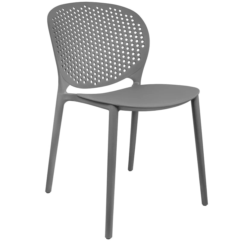 Chaises d'appoint de salle à manger sans accoudoirs empilables, moulées, mates, pour patio, intérieur, extérieur, cuisine, chambre à coucher, lot de 2