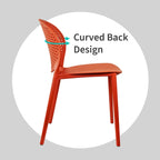 Chaises d'appoint de salle à manger sans accoudoirs empilables, moulées, mates, pour patio, intérieur, extérieur, cuisine, chambre à coucher, lot de 2