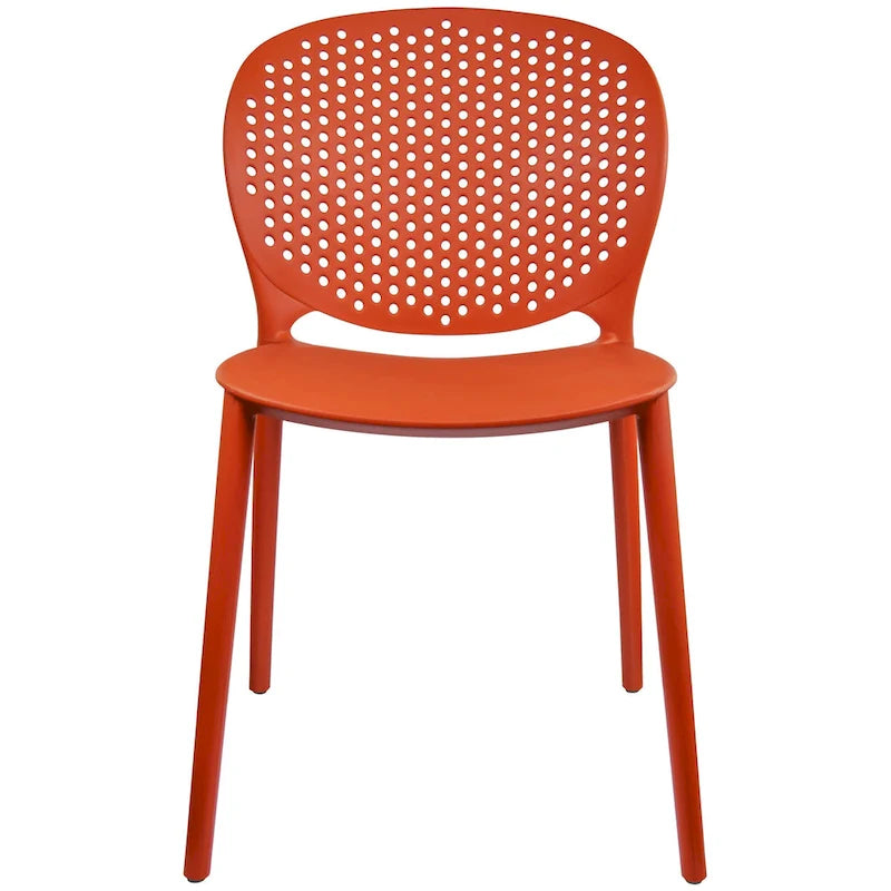 Chaises d'appoint de salle à manger sans accoudoirs empilables, moulées, mates, pour patio, intérieur, extérieur, cuisine, chambre à coucher, lot de 2