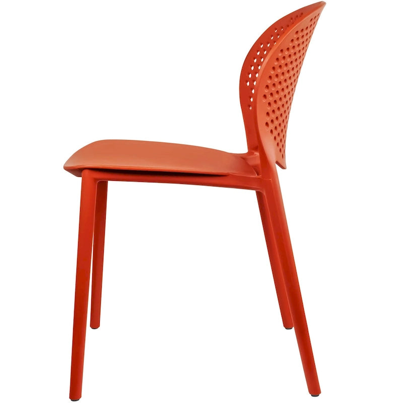 Chaises d'appoint de salle à manger sans accoudoirs empilables, moulées, mates, pour patio, intérieur, extérieur, cuisine, chambre à coucher, lot de 2