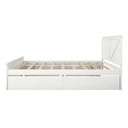 Lit Plateforme en Bois avec Quatre Tiroirs de Rangement et Pieds de Support