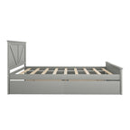 Lit Plateforme en Bois avec Quatre Tiroirs de Rangement et Pieds de Support
