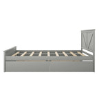 Lit Plateforme en Bois avec Quatre Tiroirs de Rangement et Pieds de Support