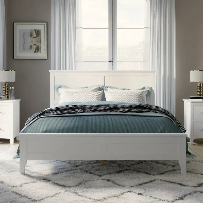 Lit plateforme complet moderne en bois pour chambre à coucher
