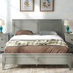 Lit plateforme complet moderne en bois pour chambre à coucher