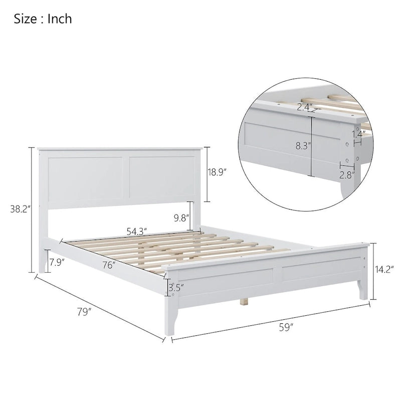 Lit plateforme complet moderne en bois pour chambre à coucher