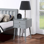 Table de chevet avec 2 tiroirs, petite table d'appoint avec rangement