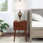 Table de chevet avec 2 tiroirs, petite table d'appoint avec rangement