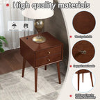 Table de chevet avec 2 tiroirs, petite table d'appoint avec rangement
