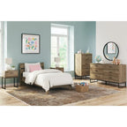   Deanlow Honey Panel Headboard with Dresser and Nightstand