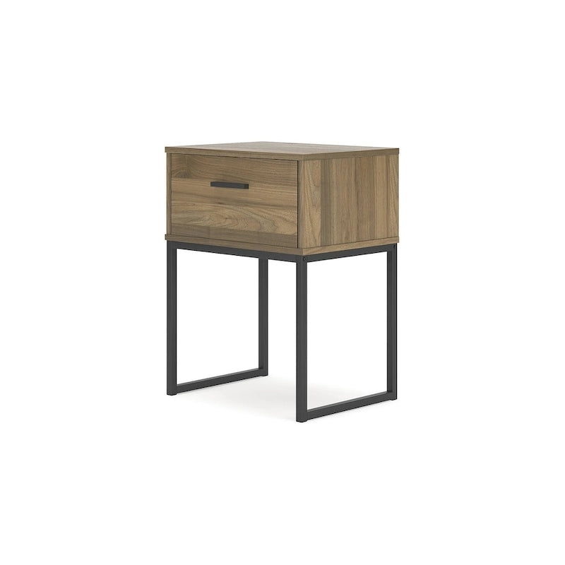 Tête de lit à panneaux Deanlow Honey avec commode et table de chevet