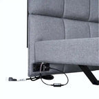 Lit double capitonné avec lumières LED et ports USB