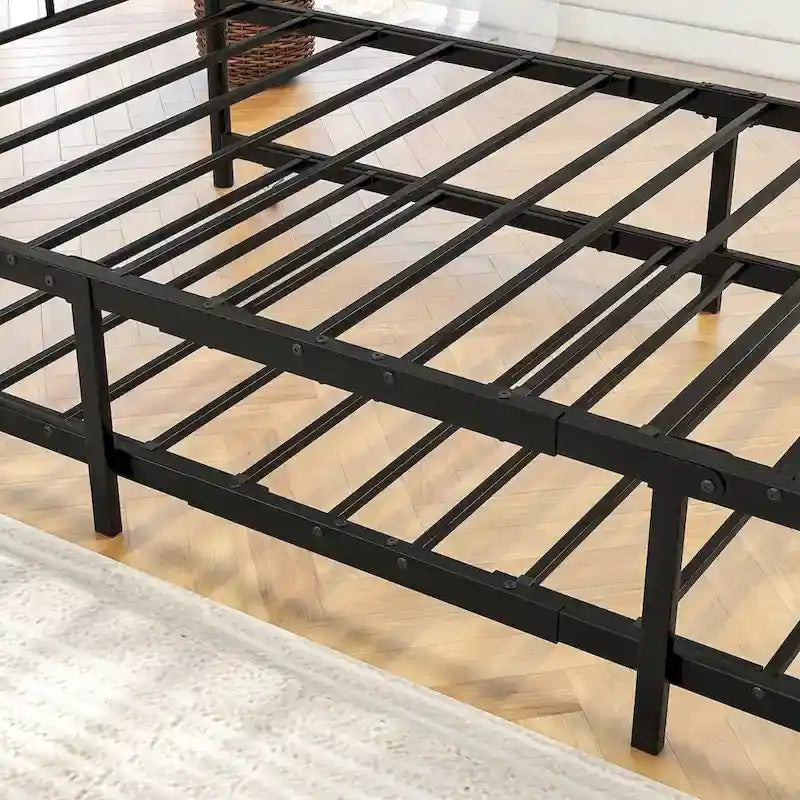 Structure de lit de repos en métal, taille double, avec lit gigogne