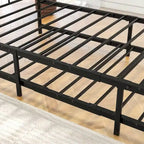 Structure de lit de repos en métal, taille double, avec lit gigogne