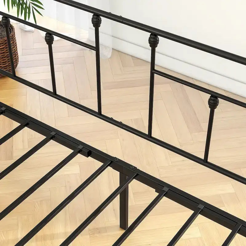 Structure de lit de repos en métal, taille double, avec lit gigogne