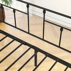 Structure de lit de repos en métal, taille double, avec lit gigogne