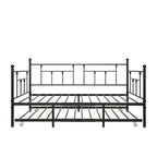 Structure de lit de repos en métal, taille double, avec lit gigogne