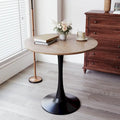 Table à manger ronde, table tulipe de 80 cm de diamètre pour 2-4 personnes avec plateau en MDF et piètement colonne, table d'appoint