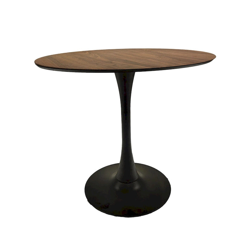 Table à manger ronde, table tulipe de 80 cm de diamètre pour 2-4 personnes avec plateau en MDF et piètement colonne, table d'appoint