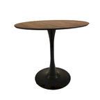 Table à manger ronde, table tulipe de 80 cm de diamètre pour 2-4 personnes avec plateau en MDF et piètement colonne, table d'appoint