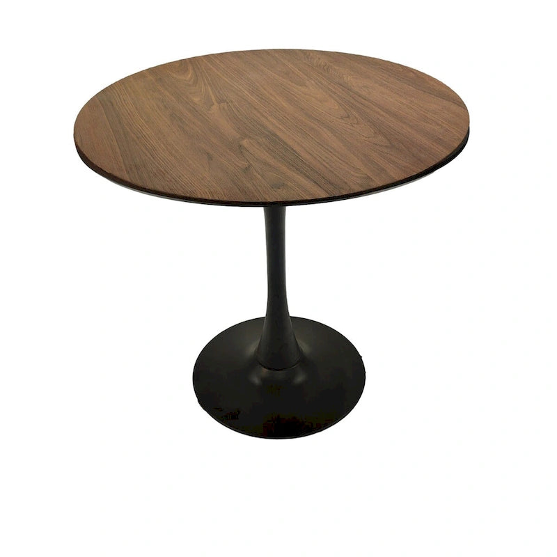 Table à manger ronde, table tulipe de 80 cm de diamètre pour 2-4 personnes avec plateau en MDF et piètement colonne, table d'appoint
