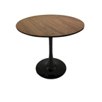Table à manger ronde, table tulipe de 80 cm de diamètre pour 2-4 personnes avec plateau en MDF et piètement colonne, table d'appoint
