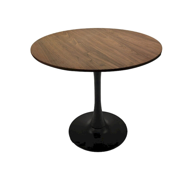 Table à manger ronde, table tulipe de 80 cm de diamètre pour 2-4 personnes avec plateau en MDF et piètement colonne, table d'appoint