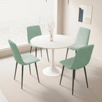 Table à manger ronde, table tulipe de 80 cm de diamètre pour 2-4 personnes avec plateau en MDF et piètement colonne, table d'appoint