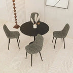 Table à manger ronde, table tulipe de 80 cm de diamètre pour 2-4 personnes avec plateau en MDF et piètement colonne, table d'appoint