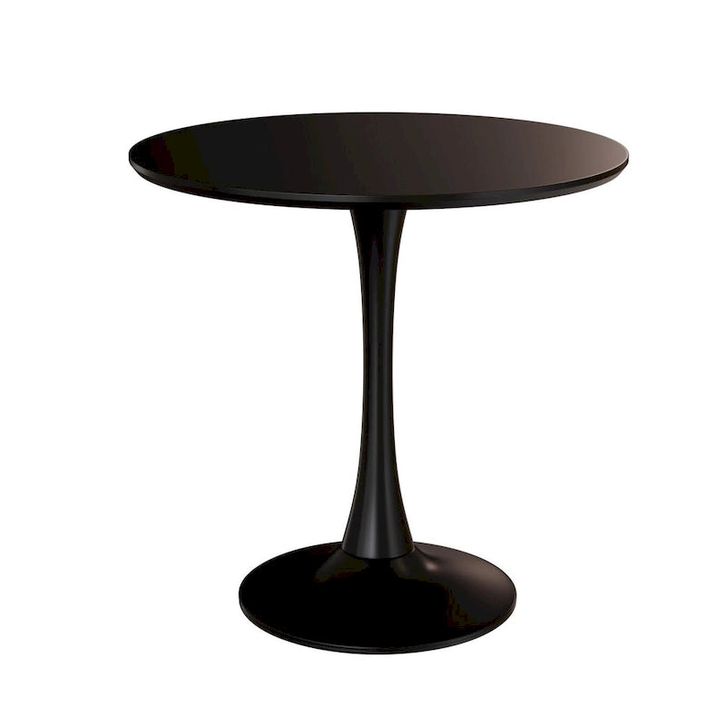 Table à manger ronde, table tulipe de 80 cm de diamètre pour 2-4 personnes avec plateau en MDF et piètement colonne, table d'appoint
