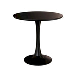 Table à manger ronde, table tulipe de 80 cm de diamètre pour 2-4 personnes avec plateau en MDF et piètement colonne, table d'appoint