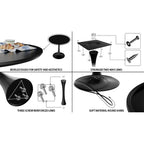 Table à manger ronde, table tulipe de 80 cm de diamètre pour 2-4 personnes avec plateau en MDF et piètement colonne, table d'appoint