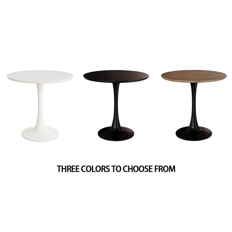 Table à manger ronde, table tulipe de 80 cm de diamètre pour 2-4 personnes avec plateau en MDF et piètement colonne, table d'appoint