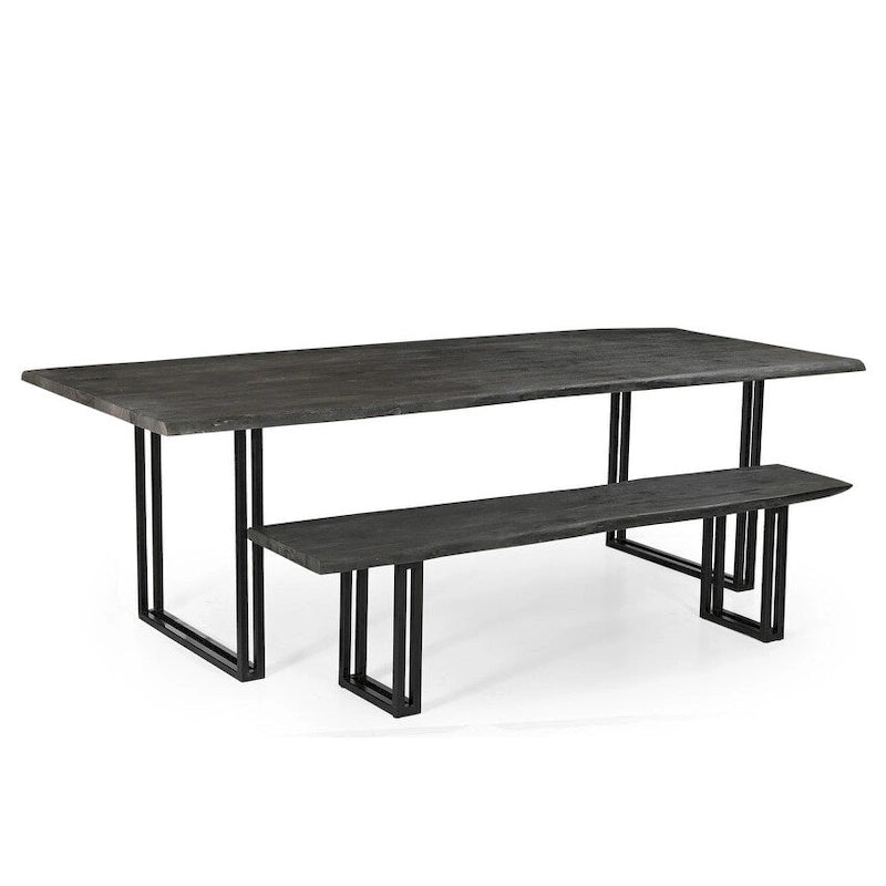 Table à manger en bois massif Sparrow - Gris