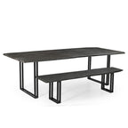 Table à manger en bois massif Sparrow - Gris