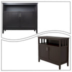 Buffet Minimaliste Classique en Bois avec un Placard et un Compartiment de Rangement Ouvert